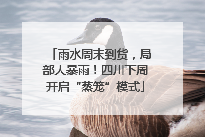 雨水周末到货，局部大暴雨！四川下周开启“蒸笼”模式