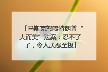 马斯克怒喷特朗普“大而美”法案：忍不了了，令人厌恶至极