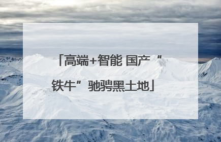 高端+智能 国产“铁牛”驰骋黑土地