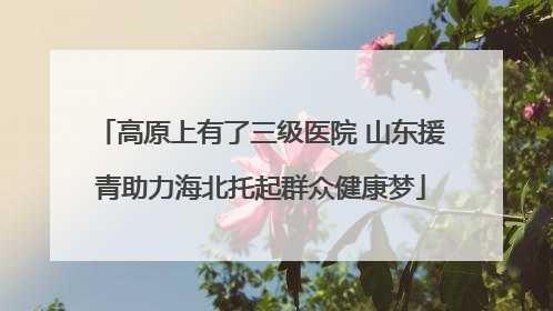 高原上有了三级医院 山东援青助力海北托起群众健康梦