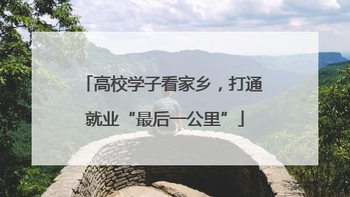 高校学子看家乡，打通就业“最后一公里”