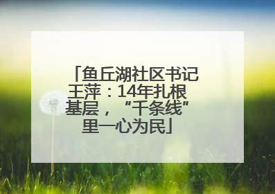 鱼丘湖社区书记王萍：14年扎根基层，“千条线”里一心为民