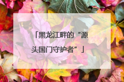 黑龙江畔的“源头国门守护者”