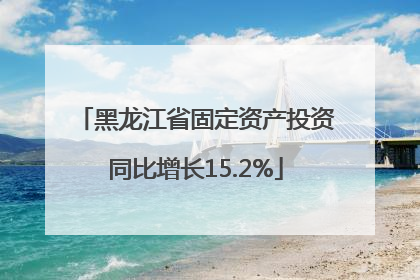黑龙江省固定资产投资同比增长15.2%