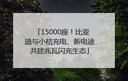 15000座！比亚迪与小桔充电、新电途共建兆瓦闪充生态