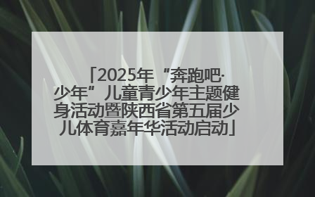 2025年“奔跑吧·少年”儿童青少年主题健身活动暨陕西省第五届少儿体育嘉年华活动启动