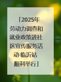 2025年劳动力调查和就业政策进社区宣传服务活动·临沂站 顺利举行