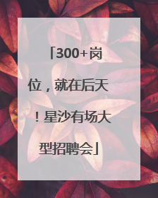300+岗位，就在后天！星沙有场大型招聘会