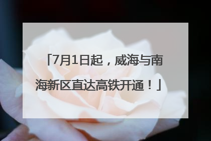 7月1日起，威海与南海新区直达高铁开通！