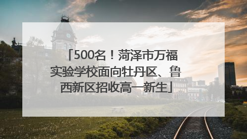 500名！菏泽市万福实验学校面向牡丹区、鲁西新区招收高一新生