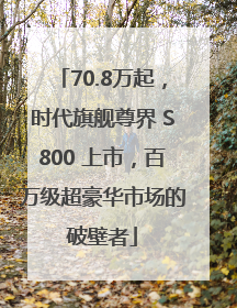70.8万起，时代旗舰尊界 S800 上市，百万级超豪华市场的破壁者